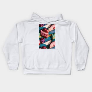 Moody Strawberry cake and Frosting Kids Hoodie